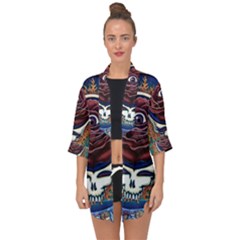 Grateful Dead Ahead Of Their Time Open Front Chiffon Kimono by Sapixe