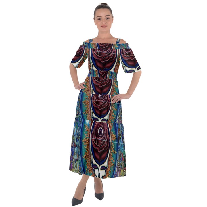 Grateful dead ahead of their time Shoulder Straps Boho Maxi Dress 