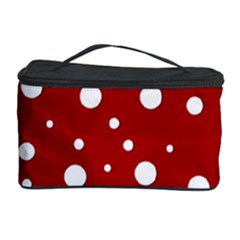 Mushroom Pattern, Red And White Dots, Circles Theme Cosmetic Storage by Casemiro