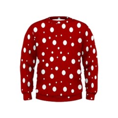 Mushroom Pattern, Red And White Dots, Circles Theme Kids  Sweatshirt by Casemiro