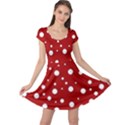 Mushroom pattern, red and white dots, circles theme Cap Sleeve Dress View1