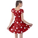 Mushroom pattern, red and white dots, circles theme Cap Sleeve Dress View2