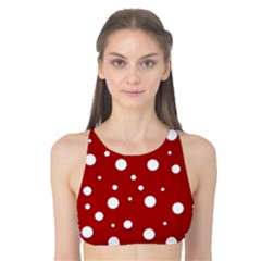 Mushroom Pattern, Red And White Dots, Circles Theme Tank Bikini Top by Casemiro