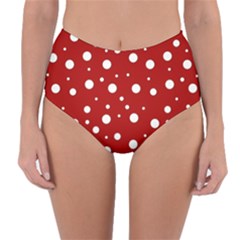 Mushroom Pattern, Red And White Dots, Circles Theme Reversible High-waist Bikini Bottoms by Casemiro