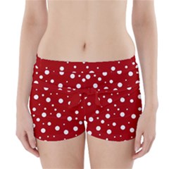 Mushroom Pattern, Red And White Dots, Circles Theme Boyleg Bikini Wrap Bottoms by Casemiro