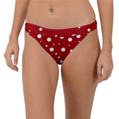 Mushroom Pattern, Red And White Dots, Circles Theme Band Bikini Bottom by Casemiro