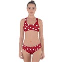 Mushroom pattern, red and white dots, circles theme Criss Cross Bikini Set View1