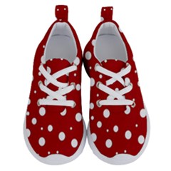 Mushroom Pattern, Red And White Dots, Circles Theme Running Shoes by Casemiro