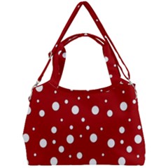 Mushroom Pattern, Red And White Dots, Circles Theme Double Compartment Shoulder Bag by Casemiro