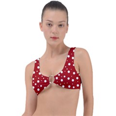 Mushroom Pattern, Red And White Dots, Circles Theme Ring Detail Bikini Top by Casemiro