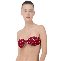 Mushroom Pattern, Red And White Dots, Circles Theme Classic Bandeau Bikini Top  by Casemiro