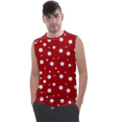 Mushroom Pattern, Red And White Dots, Circles Theme Men s Regular Tank Top