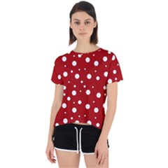 Mushroom Pattern, Red And White Dots, Circles Theme Open Back Sport Tee