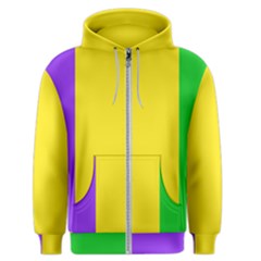 Carnival Mardi Gras Purple Yellow Green Stripes Men s Zipper Hoodie