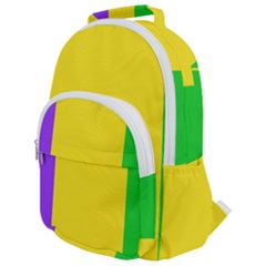 Carnival Mardi Gras Purple Yellow Green Stripes Rounded Multi Pocket Backpack by yoursparklingshop