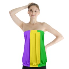 Carnival Mardi Gras Purple Yellow Green Stripes Strapless Top by yoursparklingshop