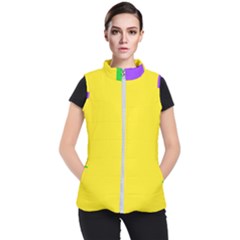 Carnival Mardi Gras Purple Yellow Green Stripes Women s Puffer Vest