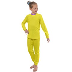 Carnival Mardi Gras Purple Yellow Green Stripes Kids  Long Sleeve Set 