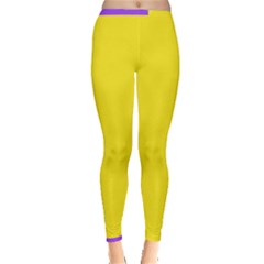 Carnival Mardi Gras Purple Yellow Green Stripes Inside Out Leggings by yoursparklingshop