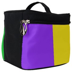 Carnival Mardi Gras Purple Yellow Green Stripes Make Up Travel Bag (big) by yoursparklingshop