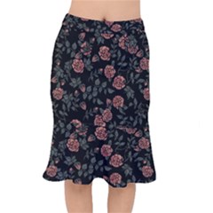 Dusty Roses Short Mermaid Skirt by BubbSnugg