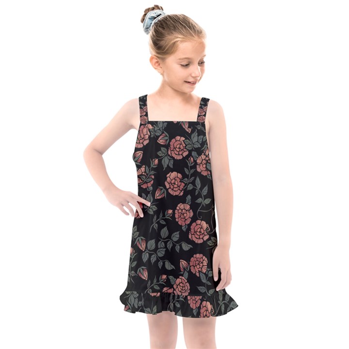 Dusty Roses Kids  Overall Dress