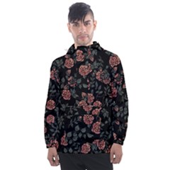 Dusty Roses Men s Front Pocket Pullover Windbreaker by BubbSnugg