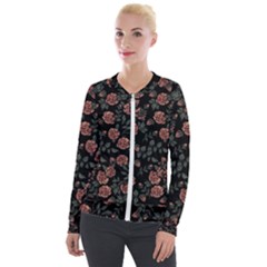 Dusty Roses Velour Zip Up Jacket by BubbSnugg