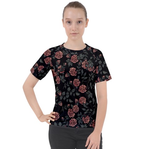 Dusty Roses Women s Sport Raglan Tee by BubbSnugg