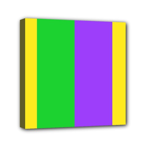 New Orleans Carnival Colors Mardi Gras Mini Canvas 6  X 6  (stretched) by yoursparklingshop