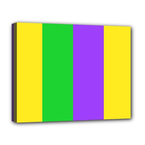 New Orleans Carnival Colors Mardi Gras Deluxe Canvas 20  X 16  (stretched) by yoursparklingshop