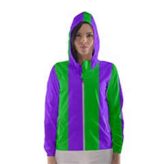 New Orleans Carnival Colors Mardi Gras Women s Hooded Windbreaker