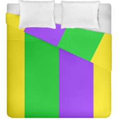 New Orleans Carnival Colors Mardi Gras Duvet Cover Double Side (king Size) by yoursparklingshop