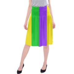 New Orleans Carnival Colors Mardi Gras Midi Beach Skirt by yoursparklingshop