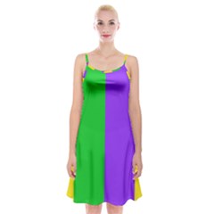 New Orleans Carnival Colors Mardi Gras Spaghetti Strap Velvet Dress