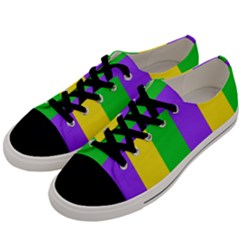 New Orleans Carnival Colors Mardi Gras Men s Low Top Canvas Sneakers by yoursparklingshop