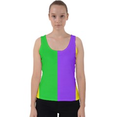 New Orleans Carnival Colors Mardi Gras Velvet Tank Top by yoursparklingshop