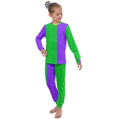 New Orleans Carnival Colors Mardi Gras Kids  Long Sleeve Set 