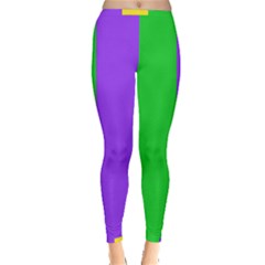 New Orleans Carnival Colors Mardi Gras Inside Out Leggings by yoursparklingshop