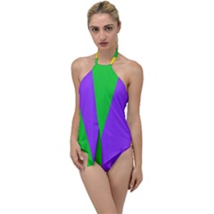 New Orleans Carnival Colors Mardi Gras Go With The Flow One Piece Swimsuit by yoursparklingshop