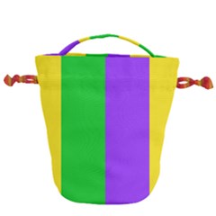 New Orleans Carnival Colors Mardi Gras Drawstring Bucket Bag by yoursparklingshop