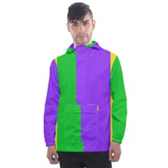 New Orleans Carnival Colors Mardi Gras Men s Front Pocket Pullover Windbreaker