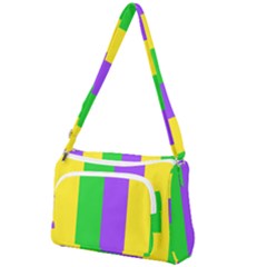 New Orleans Carnival Colors Mardi Gras Front Pocket Crossbody Bag by yoursparklingshop