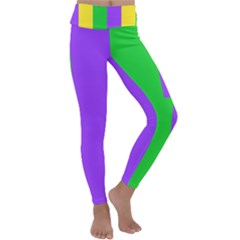 New Orleans Carnival Colors Mardi Gras Kids  Lightweight Velour Classic Yoga Leggings by yoursparklingshop