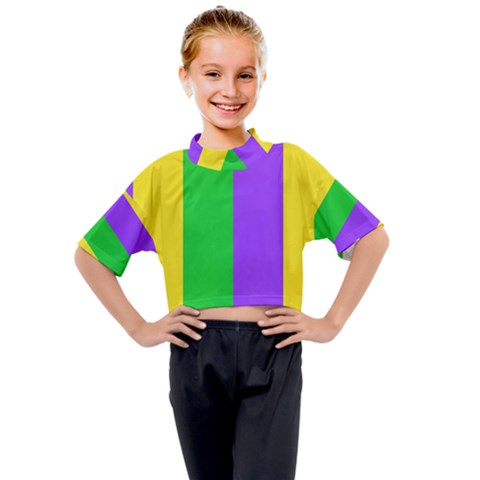 New Orleans Carnival Colors Mardi Gras Kids Mock Neck Tee by yoursparklingshop