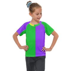 New Orleans Carnival Colors Mardi Gras Kids  Mesh Piece Tee