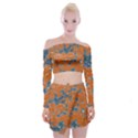 Vivid Grunge Abstract Print Off Shoulder Top with Mini Skirt Set View1