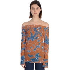 Vivid Grunge Abstract Print Off Shoulder Long Sleeve Top by dflcprintsclothing