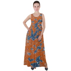 Vivid Grunge Abstract Print Empire Waist Velour Maxi Dress