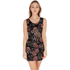 Raccoon Floral Bodycon Dress by BubbSnugg